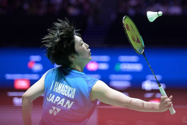 (260531) -- SINGAPORE, May 31, 2026 -- Yamaguchi Akane hits a return during the women s singles final match between An Se Young of South Korea and Yamaguchi Akane of Japan at the Singapore Badminton Open 2026 in Singapore on May 31, 2026. (Photo by Xinhua) (SP)SINGAPORE-BADMINTON-SINGAPORE OPEN-WOMEN S SINGLES-FINAL ThenxChihxWey 