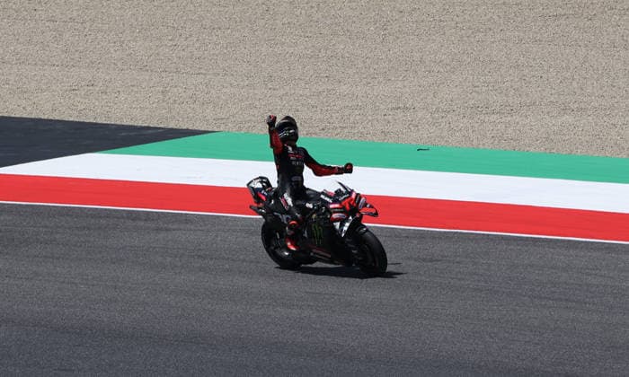31.05.2026, Autodromo Internazionale del Mugello, Mugello, MotoGP Grosser Preis von Italien 2026 ,im Bild Sieger Marco Bezzecchi (ITA), Aprilia Racing (Photo by Hasan Bratic DeFodi Images) -