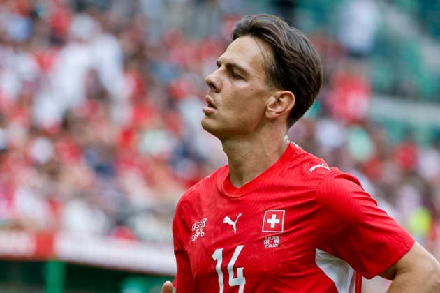 Ardon Jashari (Schweiz, 14) , Schweiz, Fussball, Freundschaftsspiel, Schweiz vs. Jordanien, 31.05.2026, St. Gallen Kybunpark Hessen Schweiz Copyright: xGrantxHubbsx