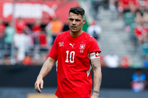 Granit Xhaka (Schweiz, 10) , Schweiz, Fussball, Freundschaftsspiel, Schweiz vs. Jordanien, 31.05.2026, St. Gallen Kybunpark Hessen Schweiz Copyright: xGrantxHubbsx