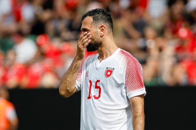 Ibrahim Sa deh (Jordanien, 15) , Schweiz, Fussball, Freundschaftsspiel, Schweiz vs. Jordanien, 31.05.2026, St. Gallen Kybunpark Hessen Schweiz Copyright: xGrantxHubbsx