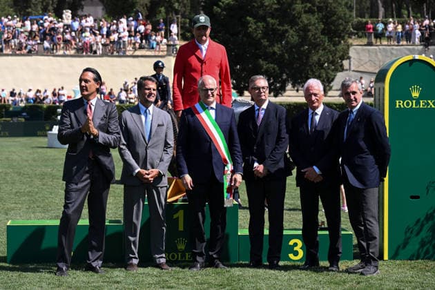 IPA85213615 - Piergiorgio BUCCI (ITA) and PALLIETER VD N.RANCH wins the 93rd CSIO Roma 2026 Competition No. 9 - ROLEX ROME GRAND PRIX Two rounds competition Tab. A - h. 160 Prize Money: 500,000 Ä on May 31, 2026 at Piazza di Siena in Rome, Italy.  Copyright: xDomenicoxCippitelli IPAxSportx xx 85213615