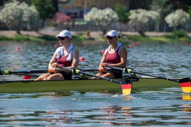 Seville, Spain. 30 May 2026. Rowers Lisa Gutfleisch and Sarah Wibberenz (Germany) ahead of the W2x Women s Double Sculls Semifinal 2 Race at the World Rowing Cup 1 2026 at CEAR La Cartuja. Seville Spain Copyright: xDavidxSarmientox xVWPicsx DSG-0877