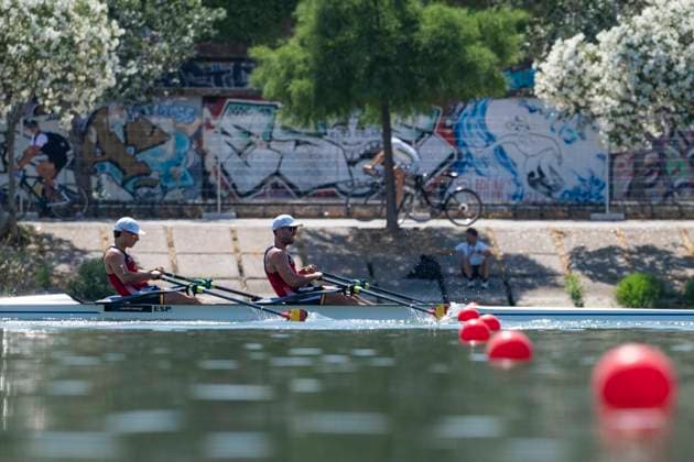 Seville, Spain. 30 May 2026. Rowers Caetano Xose Horta Pombo and Rodrigo Conde Romero (Spain) during the M2x Men s Double Sculls Semifinal 2 Race at the World Rowing Cup 1 2026 at CEAR La Cartuja. Seville Spain Copyright: xDavidxSarmientox xVWPicsx DSG-0887