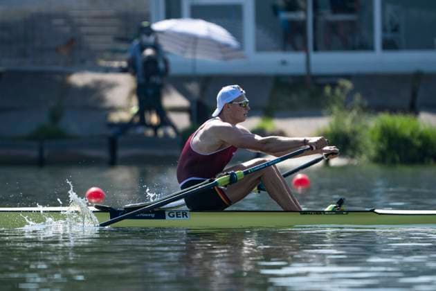 Seville, Spain. 30 May 2026. Rower Oliver Zeidler (Germany) during the M1x Men s Single Sculls Semifinal 1 Race at the World Rowing Cup 1 2026 at CEAR La Cartuja. Seville Spain Copyright: xDavidxSarmientox xVWPicsx DSG-0873
