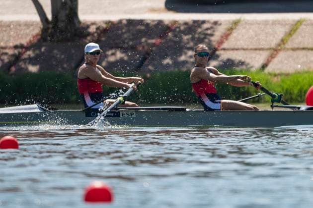 Seville, Spain. 30 May 2026. Rowers Lidia Florido Rodriguez and Amanda Gil Camacho (Spain) during the W2- Women s Coxless Pair Semifinal 2 Race at the World Rowing Cup 1 2026 at CEAR La Cartuja. Seville Spain Copyright: xDavidxSarmientox xVWPicsx DSG-0881