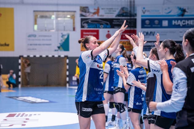 HSG Blomberg-Lippe (GER) vs. Borussia Dortmund (GER) Handball, 1. Handball Bundesliga Frauen, Finale, Spiel 3, 31.5.2026, Saision 2025 2026, Blomberg Malin Sandberg (HSG Blomberg-Lippe, 28) beim Einlaufen Blomberg Sporthalle an der Ulmenallee Deutschland