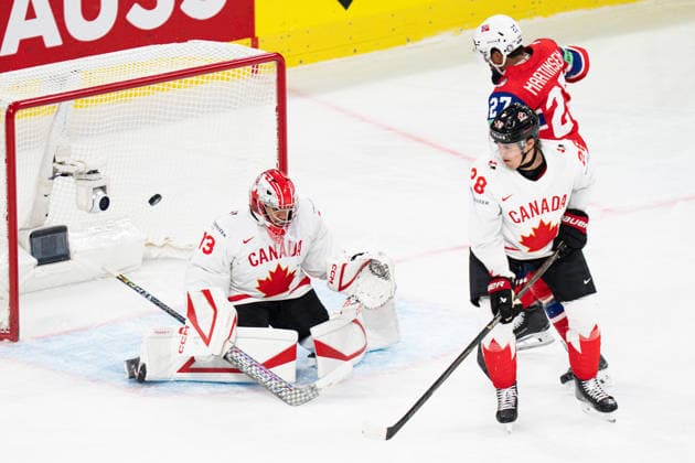 IPA85214586 - 27 MARTINSEN Andrea sscored for Norway (Assisted by 28 BRANDSEGG-NYGARD Michael and 4 JOHANNESEN Johannes). during IIHF World Championship, WM, Weltmeisterschaft - Bronze Medal - Canada vs Norway, Ice hockey, Eishockey in Zurich, Switzerland, May 31 2026  Copyright: xAndreaxRe IPAxSportx xx 85214586