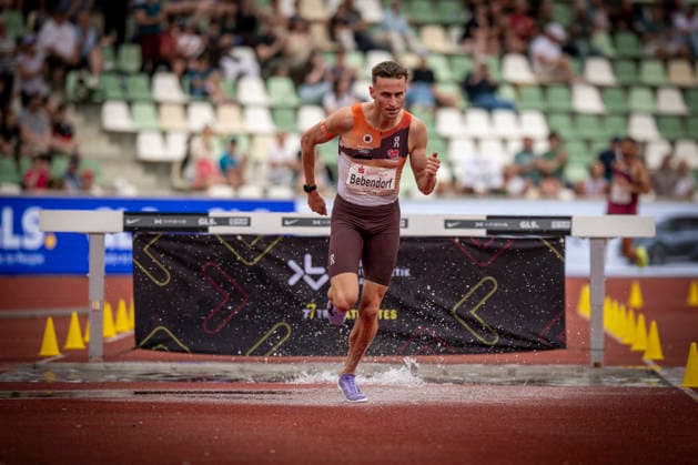 DRESDEN , GERMANY - MAY 31: Karl Bebendorf (GER Germany) competes in 200m steeplechase during the Golden Oval Continental Tour Silver meeting on May 31, 2026 at Heinz-Steyer-Stadion in Dresden, Saxony, Germany. Saxony Germany Copyright: xAxelxKohringx