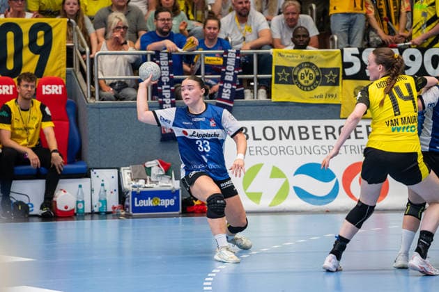 HSG Blomberg-Lippe (GER) vs. Borussia Dortmund (GER) Handball, 1. Handball Bundesliga Frauen, Finale, Spiel 3, 31.5.2026, Saision 2025 2026, Blomberg Elin Magnusdottir (HSG Blomberg-Lippe, 33) beim Spielaufbau Blomberg Sporthalle an der Ulmenallee Deutschland