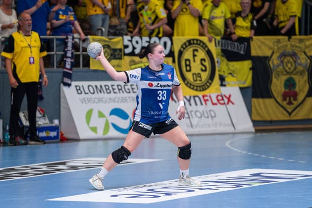 HSG Blomberg-Lippe (GER) vs. Borussia Dortmund (GER) Handball, 1. Handball Bundesliga Frauen, Finale, Spiel 3, 31.5.2026, Saision 2025 2026, Blomberg Elin Magnusdottir (HSG Blomberg-Lippe, 33) beim Spielaufbau Blomberg Sporthalle an der Ulmenallee Deutschland