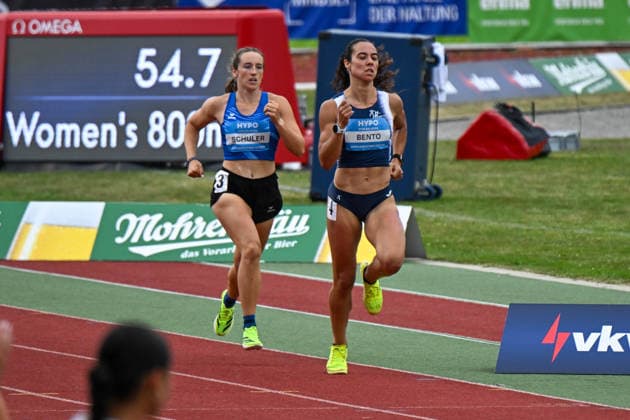 ATHLETICS - Hypomeeting Goetzis 2026 GOETZIS,AUSTRIA,31.MAY.26 - ATHLETICS - World Athletics Combined Events Tour, Hypomeeting, heptathlon, 800m. Image shows Chiara-Belinda Schuler (AUT) and Mariana Bento (POR).  GEPAxpictures xOliverxLerch