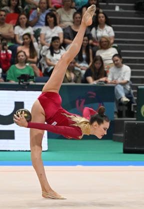 Daria Varfolomeev, GER, during all-around final of 2026 European Championships in Varna; 29 05 2026;
