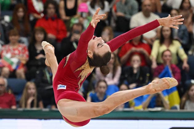 Daria Varfolomeev, GER, during all-around final of 2026 European Championships in Varna; 29 05 2026;