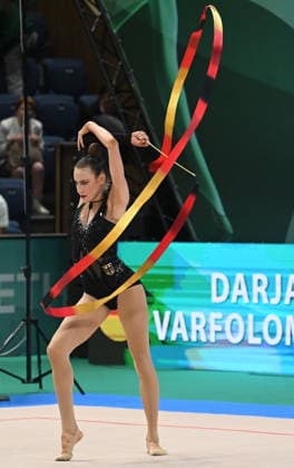 Daria Varfolomeev, GER, during all-around final of 2026 European Championships in Varna; 29 05 2026;