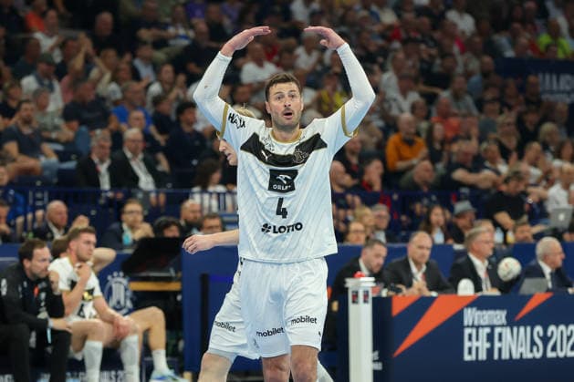 31.05.2026, xgox, Handball - EHF European League Finale THW Kiel - MT Melsungen v.l. Domagoj Duvnjak (Kiel, 4) Jubel, Torjubel, jubelt ueber das Tor, celebrate the goal, celebration Hamburg