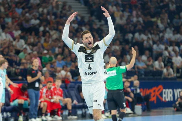 31.05.2026, xgox, Handball - EHF European League Finale THW Kiel - MT Melsungen v.l. Domagoj Duvnjak (Kiel, 4) Jubel, Torjubel, jubelt ueber das Tor, celebrate the goal, celebration Hamburg