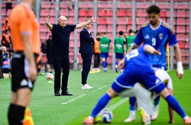 Czech coach Miroslav Koubek reacts during the Czech Republic vs Kosovo soccer friendly match, in Prague, Czech Republic, May 31, 2026. (CTKxPhoto RomanxVondrous) CTKPhotoP2026053104597  CTKPhotoP2026053104597