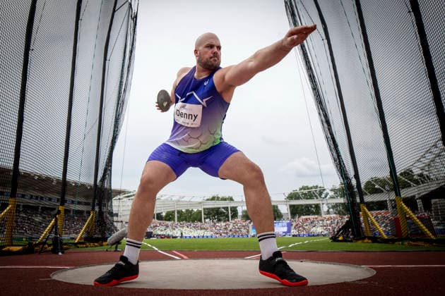 DRESDEN , GERMANY - MAY 31: Matthew Denny (AUS Australia) competes in the discus throw during the Golden Oval Continental Tour Silver meeting on May 31, 2026 at Heinz-Steyer-Stadion in Dresden, Saxony, Germany. Saxony Germany Copyright: xAxelxKohringx