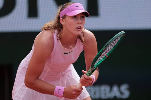 RECORD DATE NOT STATED 31st May 2026; Roland Garros, Paris, France; 2026 French Open Tennis, Day 13; Mirra Andreeva ready to receive serve from Jil Teichmann (SUI) JonxBromley