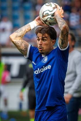 Gent s Filipe Alves Tiago pictured in action during a soccer match between KAA Gent and Racing Genk, Sunday 31 May 2026 in Gent, an European Play-off game of the 2025-2026 Jupiler Pro League first division of the Belgian championship. KURTxDESPLENTER  x175554544x