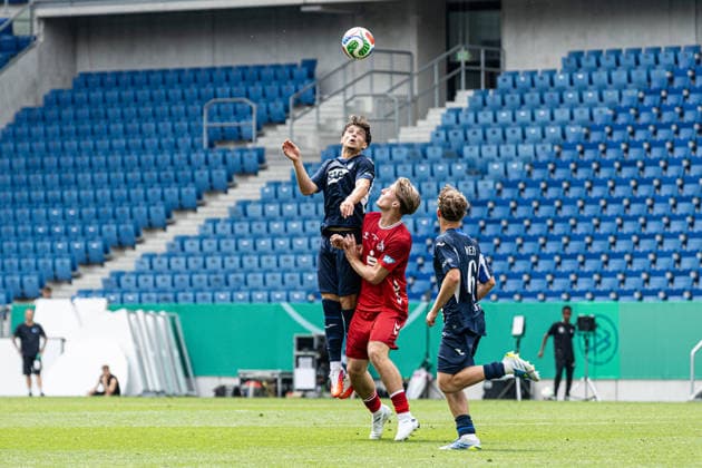 U19-DFB-Nachwuchsliga A, 2025 2026, Finale: TSG Hoffenheim U19 - 1. FC Köln U19; 31.05.2026 David Creta (TSG 1899 Hoffenheim U19, 14), Kristian Markoski (1. FC Köln U19, 19) U19-DFB-Nachwuchsliga A, 2025 2026, Finale: TSG Hoffenheim U19 - 1. FC Köln U19; PreZero Arena, Sinsheim; 31.05.2026 DFB regulations prohibit any use of photographs as image sequences and or quasi video. Copyright: xBEAUTIFULxSPORTS Buriakovx