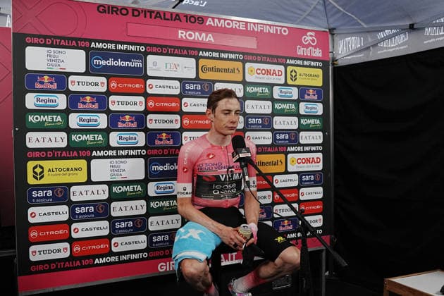 Denmark™s Jonas Vingegaard Hansen of Team Visma Lease A Bike during Stage 21 of the Giro d™Italia, in Rome, Italy, Sunday, May 31, 2026.  Copyright: xGianxMattiaxD Alberto LaPressex