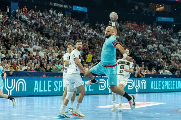 during the handball final of the Winamax EHF Finals 2026 between THW Kiel and MT Melsungen at Barclays Arena on May 31, 2026 in Hamburg, Germany. -