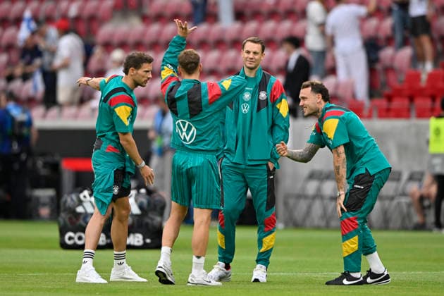 vor Spielbeginn: Platzinspektion Joshua Kimmich GER (06) Leon Goretzka GER (08) Torwart Manuel Neuer (01) David Raum GER (22) DFB Laenderspiel Deutschland GER vs Finnland FIN Freundschaftsspiel Testspiel am 31.05.2026 DFL REGULATIONS PROHIBIT ANY USE OF PHOTOGRAPHS AS IMAGE SEQUENCES AND OR QUASI-VIDEO DFB Laenderspiel Deutschland GER vs Finnland FIN