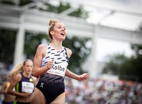 Goldenes Oval; Dresden, 31.05.2026 Zieljubel: Smilla Kolbe (GER Germany) gewinnt das 800m-Rennen der Frauen; Leichtathletik-Meeting Goldenes Oval am 31.05.2026 im Heinz-Steyer-Stadion in Dresden (Sachsen). Copyright: xBEAUTIFULxSPORTS R.xSchmittx