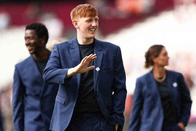 London, England, 31st May 2026. Morgan Burtwistle (AKA Angry Ginge) of England during the England vs Soccer Aid World XI UNICEF Soccer Aid match at the London Stadium, London. Picture credit should read: Jake Youle Sportimage EDITORIAL USE ONLY. No use with unauthorised audio, video, data, fixture lists, club league logos or live services. Online in-match use limited to 120 images, no video emulation. No use in betting, games or single club league player publications. SPI_003_England_World_XI SPI-4829-0003
