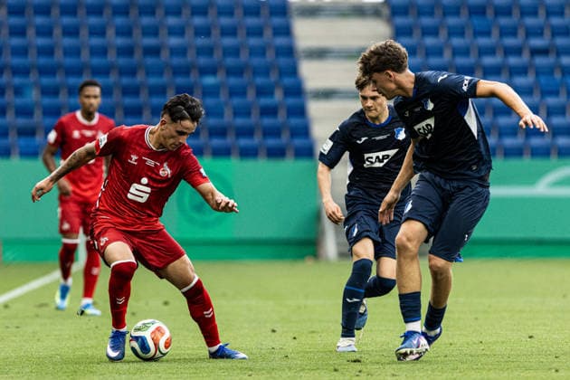 U19-DFB-Nachwuchsliga A, 2025 2026, Finale: TSG Hoffenheim U19 - 1. FC Köln U19; 31.05.2026 Jason Manuel Ponente Ramirez (1. FC Köln U19, 7), Tristan Spranger (TSG 1899 Hoffenheim U19, 13) U19-DFB-Nachwuchsliga A, 2025 2026, Finale: TSG Hoffenheim U19 - 1. FC Köln U19; PreZero Arena, Sinsheim; 31.05.2026 DFB regulations prohibit any use of photographs as image sequences and or quasi video. Copyright: xBEAUTIFULxSPORTS Buriakovx