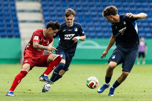 U19-DFB-Nachwuchsliga A, 2025 2026, Finale: TSG Hoffenheim U19 - 1. FC Köln U19; 31.05.2026 Jason Manuel Ponente Ramirez (1. FC Köln U19, 7), Tristan Spranger (TSG 1899 Hoffenheim U19, 13) U19-DFB-Nachwuchsliga A, 2025 2026, Finale: TSG Hoffenheim U19 - 1. FC Köln U19; PreZero Arena, Sinsheim; 31.05.2026 DFB regulations prohibit any use of photographs as image sequences and or quasi video. Copyright: xBEAUTIFULxSPORTS Buriakovx