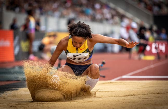 Goldenes Oval; Dresden, 31.05.2026 Im Sandwirbel: Malaika Mihambo (GER Germany) im Weitsprung bei den Frauen; Leichtathletik-Meeting Goldenes Oval am 31.05.2026 im Heinz-Steyer-Stadion in Dresden (Sachsen). Copyright: xBEAUTIFULxSPORTS R.xSchmittx