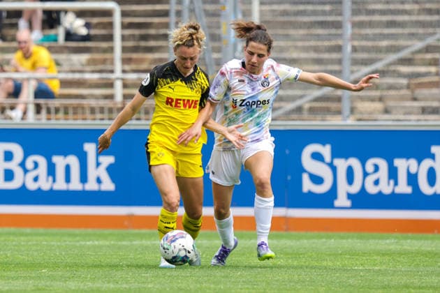 31.05.2026, xgrfx, Fussball Frauen Regionalliga West, Borussia Dortmund - Vorwärts Spoho Köln v.l. Rita Schumacher (Borussia Dortmund) (DFL DFB REGULATIONS PROHIBIT ANY USE OF PHOTOGRAPHS as IMAGE SEQUENCES and or QUASI-VIDEO) Stadion Rote Erde