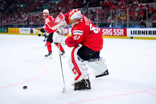 260531 Leonardo Genoni of Switzerland during the 2026 IIHF Ice hockey, Eishockey World Championship, WM, Weltmeisterschaft final between Switzerland and Finland on May 31, 2026 in Zürich. Photo: Jesper Zerman BILDBYRAN kod JZ JZ0742 ishockey ice hockey ishockey-vm 2026 vm 2026 iihf world championship final switzerland schweiz finland bbeng Copyright: JESPERxZERMAN BB260531JZ160