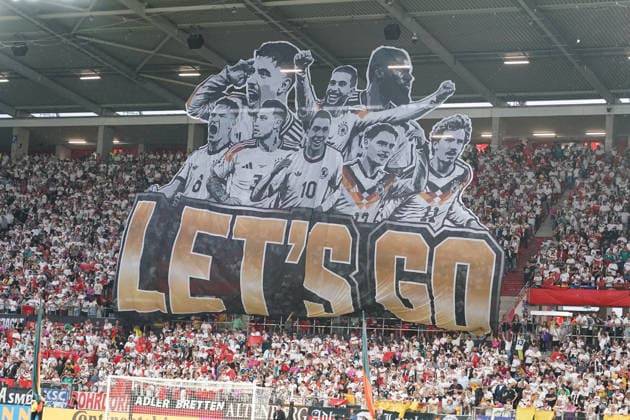 Choreo der Deutschen Fans in Mainz - Mainz 31.05.2026: Deutschland vs. Finnland, Freundschaftsspiel, WM-Vorbereitung, MEWA Arena Mainz