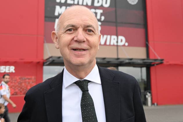 31.05.2026, xsltx, Fussball Länderspiel, Deutschland - Finnland v.l. DFB Praesident Bernd Neuendorf (Deutscher Fussball-Bund) (DFL DFB REGULATIONS PROHIBIT ANY USE OF PHOTOGRAPHS as IMAGE SEQUENCES and or QUASI-VIDEO) Mainz