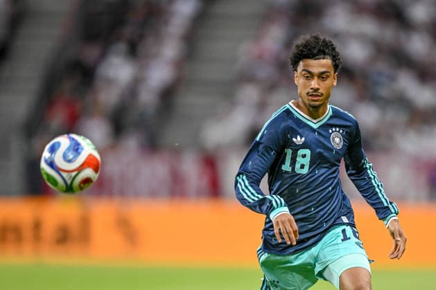 Nathaniel Brown (Germany) controls the Ball during the International Friendly, Länderspiel, Nationalmannschaft match between Germany and Finland at MEWA Arena on May 31, 2026 in Mainz, Germany. (Photo by Harry Langer DeFodi Images) -
