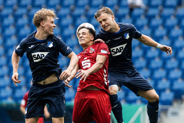 U19-DFB-Nachwuchsliga A, 2025 2026, Finale: TSG Hoffenheim U19 - 1. FC Köln U19; 31.05.2026 Jason Manuel Ponente Ramirez (1. FC Köln U19, 7), Emil Kramer (TSG 1899 Hoffenheim U19, 21) U19-DFB-Nachwuchsliga A, 2025 2026, Finale: TSG Hoffenheim U19 - 1. FC Köln U19; PreZero Arena, Sinsheim; 31.05.2026 DFB regulations prohibit any use of photographs as image sequences and or quasi video. Copyright: xBEAUTIFULxSPORTS Buriakovx