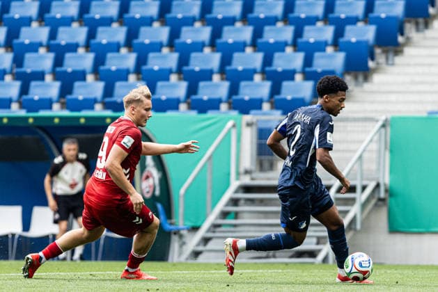 U19-DFB-Nachwuchsliga A, 2025 2026, Finale: TSG Hoffenheim U19 - 1. FC Köln U19; 31.05.2026 Fynn Schenten (1. FC Köln U19, 9), Natnael Abraha (TSG 1899 Hoffenheim U19, 2) U19-DFB-Nachwuchsliga A, 2025 2026, Finale: TSG Hoffenheim U19 - 1. FC Köln U19; PreZero Arena, Sinsheim; 31.05.2026 DFB regulations prohibit any use of photographs as image sequences and or quasi video. Copyright: xBEAUTIFULxSPORTS Buriakovx