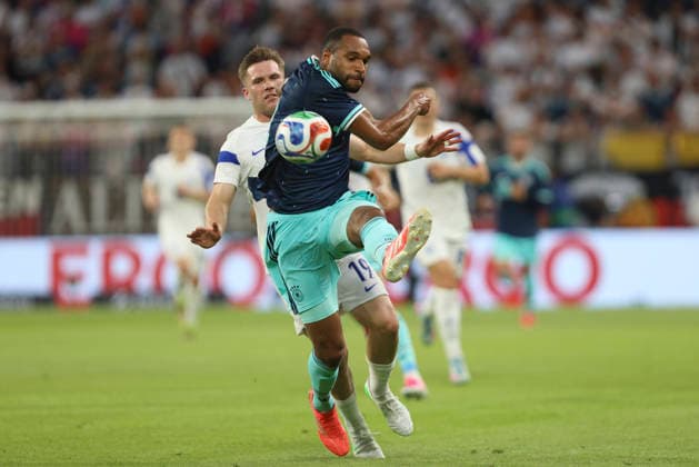 Jonathan Tah (Deutschland) und Benjamin Källman (Finnland) battle for the ball during the International Friendly, Länderspiel, Nationalmannschaft match between Germany and Finland at MEWA Arena on May 31, 2026 in Mainz, Germany. (Photo by Oliver Kaelke DeFodi Images) -