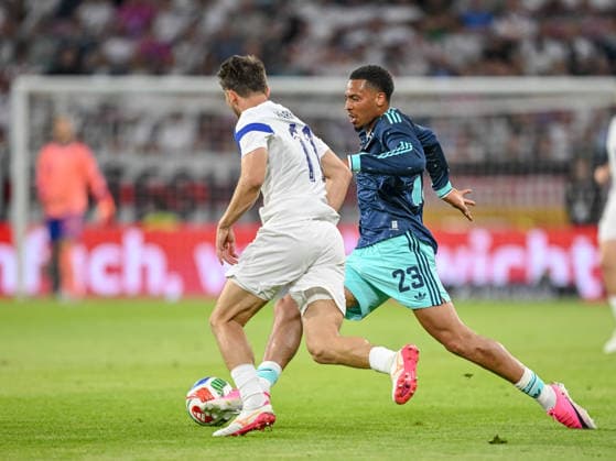 Adam Marhiev (Finland) and Felix Nmecha (Germany) battle for the ball during the International Friendly, Länderspiel, Nationalmannschaft match between Germany and Finland at MEWA Arena on May 31, 2026 in Mainz, Germany. (Photo by Harry Langer DeFodi Images) -