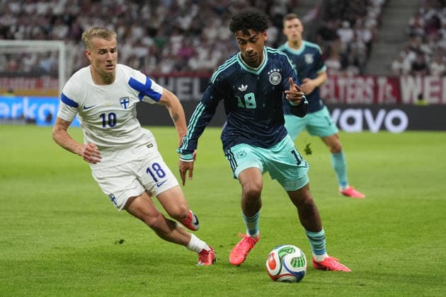 Nathaniel Brown (Deutschland Germany) gegen Topi Keskinen (Finnland) - Mainz 31.05.2026: Deutschland vs. Finnland, Freundschaftsspiel, WM-Vorbereitung, MEWA Arena Mainz