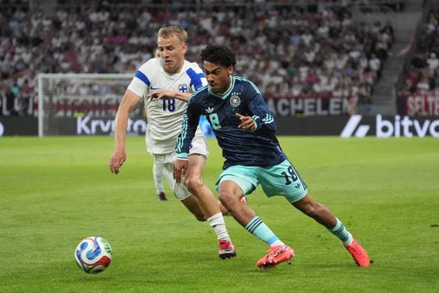 Nathaniel Brown (Deutschland Germany) gegen Topi Keskinen (Finnland) - Mainz 31.05.2026: Deutschland vs. Finnland, Freundschaftsspiel, WM-Vorbereitung, MEWA Arena Mainz