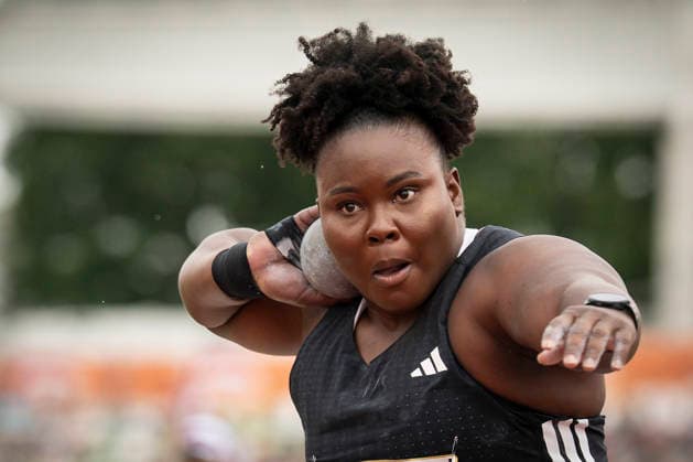 DRESDEN , GERMANY - MAY 31: Danniel Thomas-Dodd (JAM Jamaica) competes in the women’s shot put during the Golden Oval Continental Tour Silver meeting on May 31, 2026 at Heinz-Steyer-Stadion in Dresden, Saxony, Germany. Saxony Germany Copyright: xAxelxKohringx