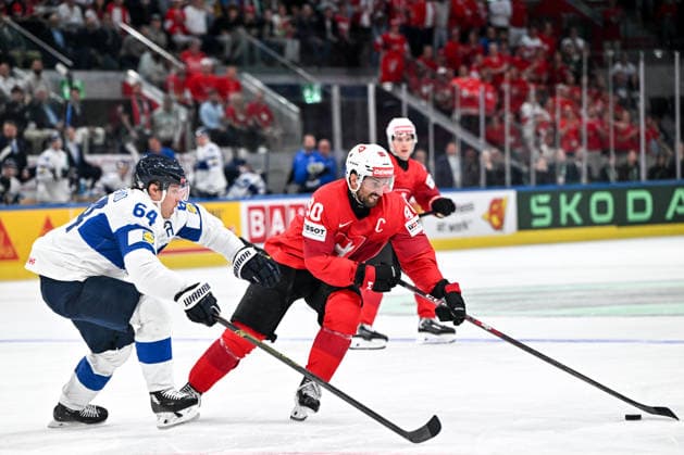 ZURICH, SWITZERLAND - MAY 31: Roman Josi of Switzerland protects the puck from Mikael Granlund of Finland during the 2026 IIHF Ice hockey, Eishockey World Championship, WM, Weltmeisterschaft Switzerland Gold Medal game between Switzerland and Finland at Swiss Life Arena on May 31, 2026 in Zurich, Zurich. Zurich Swiss Life Arena Zurich Switzerland Copyright: xJustPictures.ch AndreaxBrancax jp-en-EuSpIm-JP7_ANB_SuiFin_31052026_9366