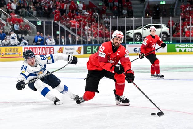 ZURICH, SWITZERLAND - MAY 31: Roman Josi of Switzerland in action chased by Mikael Granlund of Finland during the 2026 IIHF Ice hockey, Eishockey World Championship, WM, Weltmeisterschaft Switzerland Gold Medal game between Switzerland and Finland at Swiss Life Arena on May 31, 2026 in Zurich, Zurich. Zurich Swiss Life Arena Zurich Switzerland Copyright: xJustPictures.ch AndreaxBrancax jp-en-EuSpIm-JP7_ANB_SuiFin_31052026_9376