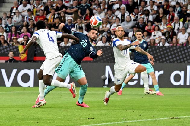 31.05.2026, xsltx, Fussball Länderspiel, Deutschland - Finnland v.l. Tony Miettinen (Finnische Nationalmannschaft Finnland) Deniz Undav (Deutsche Fussball Nationalmannschaft DFB) (DFL DFB REGULATIONS PROHIBIT ANY USE OF PHOTOGRAPHS as IMAGE SEQUENCES and or QUASI-VIDEO) Mainz
