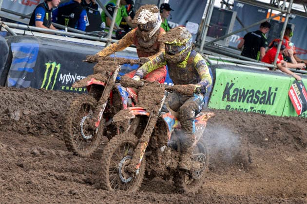 MXGP of Teutschenthal 2026 Teutschenthal, Deutschland 31. Mai 2026 Im Bild:v.li.Rathousky Petr KTM CZE ACCR und David Widerwill CZE MX2 Teutschenthal Motocross Strecke Talkessel Sachsen-Anhalt Deutschland